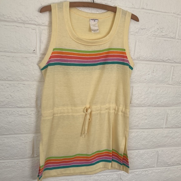 Vintage Aileen Yellow Rainbow Knit Drawstring Tank - Picture 8 of 9